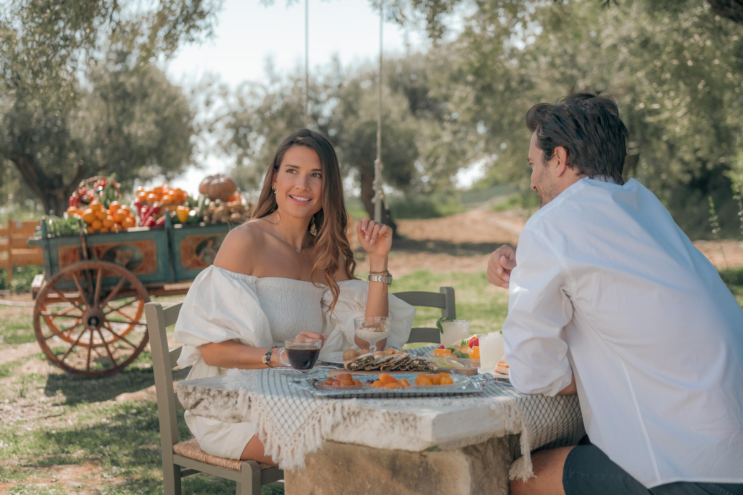Lunch under the shade of the olive trees at Kinsterna Hotel’s estate, home to three of the best restaurants in Monemvasia. 
